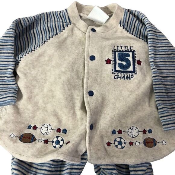 Koala Baby Infant's Little 5 Champ velvet Sleepwear Set Size 3-6M - Picture 5 of 8